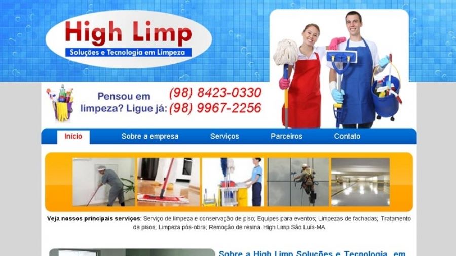 Site HighLimp Serviços de Limpeza