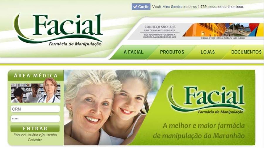 Site Facial Farmácia de Manipulação